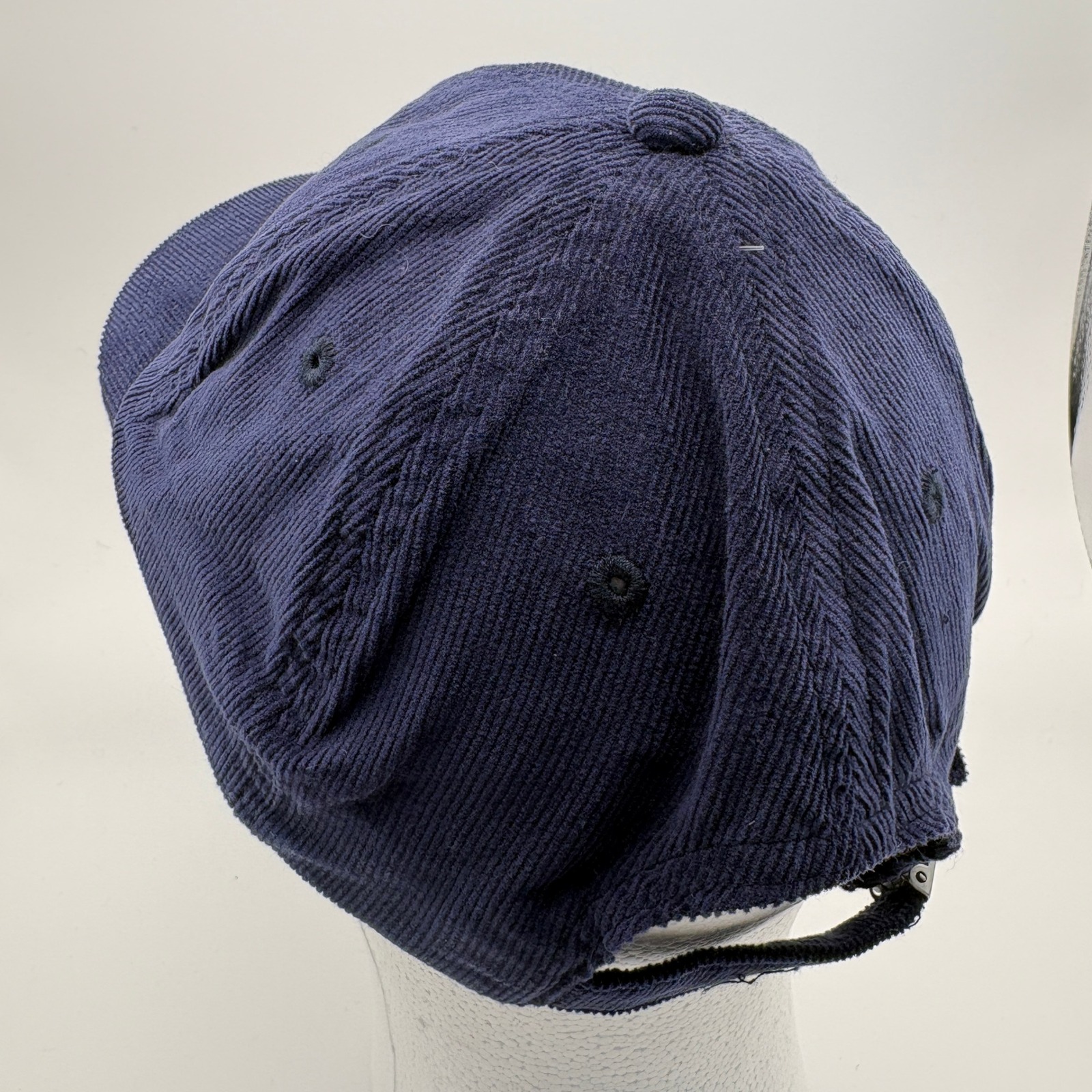 Vallon Corduroy Logo Strapback Hat Navy Blue One Size — image 4 of 6